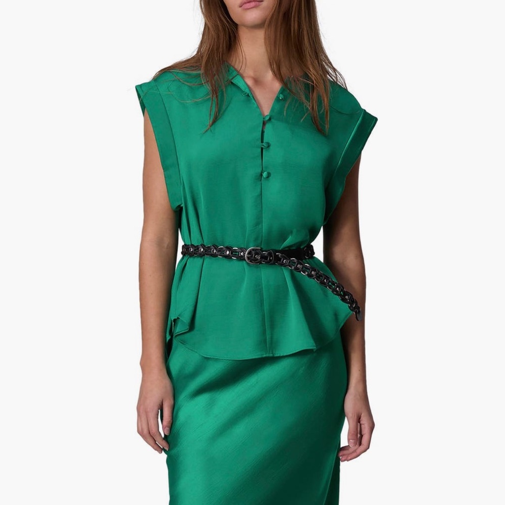 rag & bone Maple Cap Sleeve Satin Top